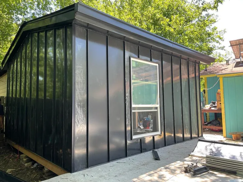 Black standing seam metal wall panels for Metal Roof Installation in Galax