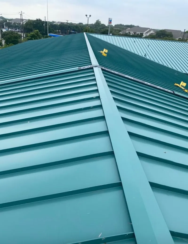 Green commercial metal roof ridge and valley for Metal Roof Repair in Galax